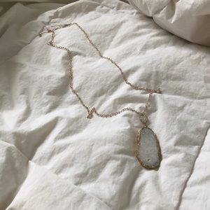 Druzy pearl long necklace!